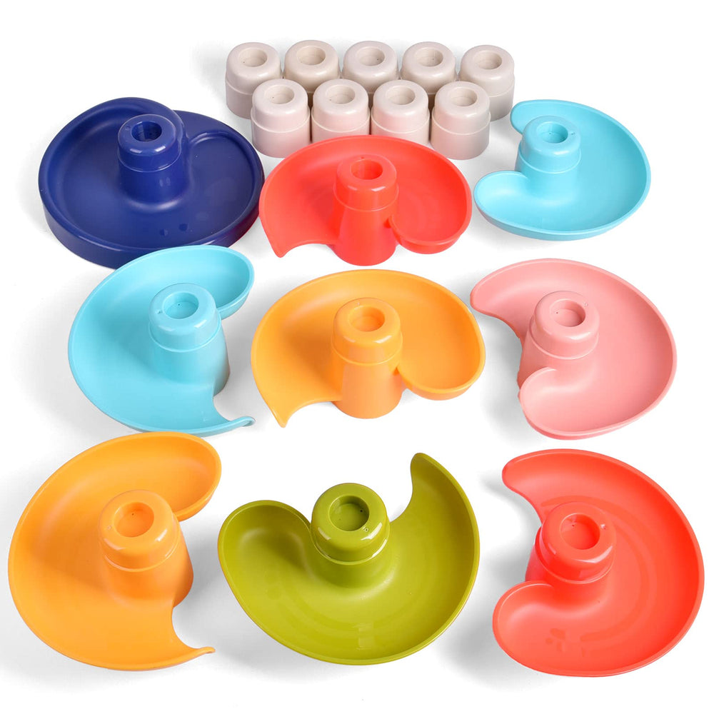 FUN LITTLE TOYS toddlers explore cause-and-effect as balls roll through ramps.