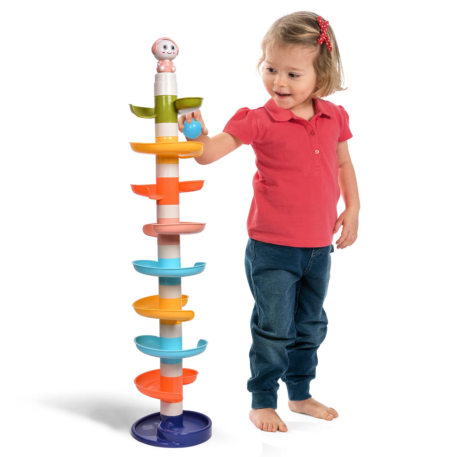 FUN LITTLE TOYS ball tower height of 33.5 inches supports varied play.