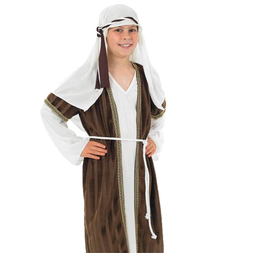 Fun Shack Brown-striped jacket detail highlights classic nativity styling for school plays.