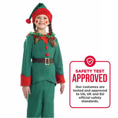 Fun Shack elf costume worn by a child at a holiday event for photos