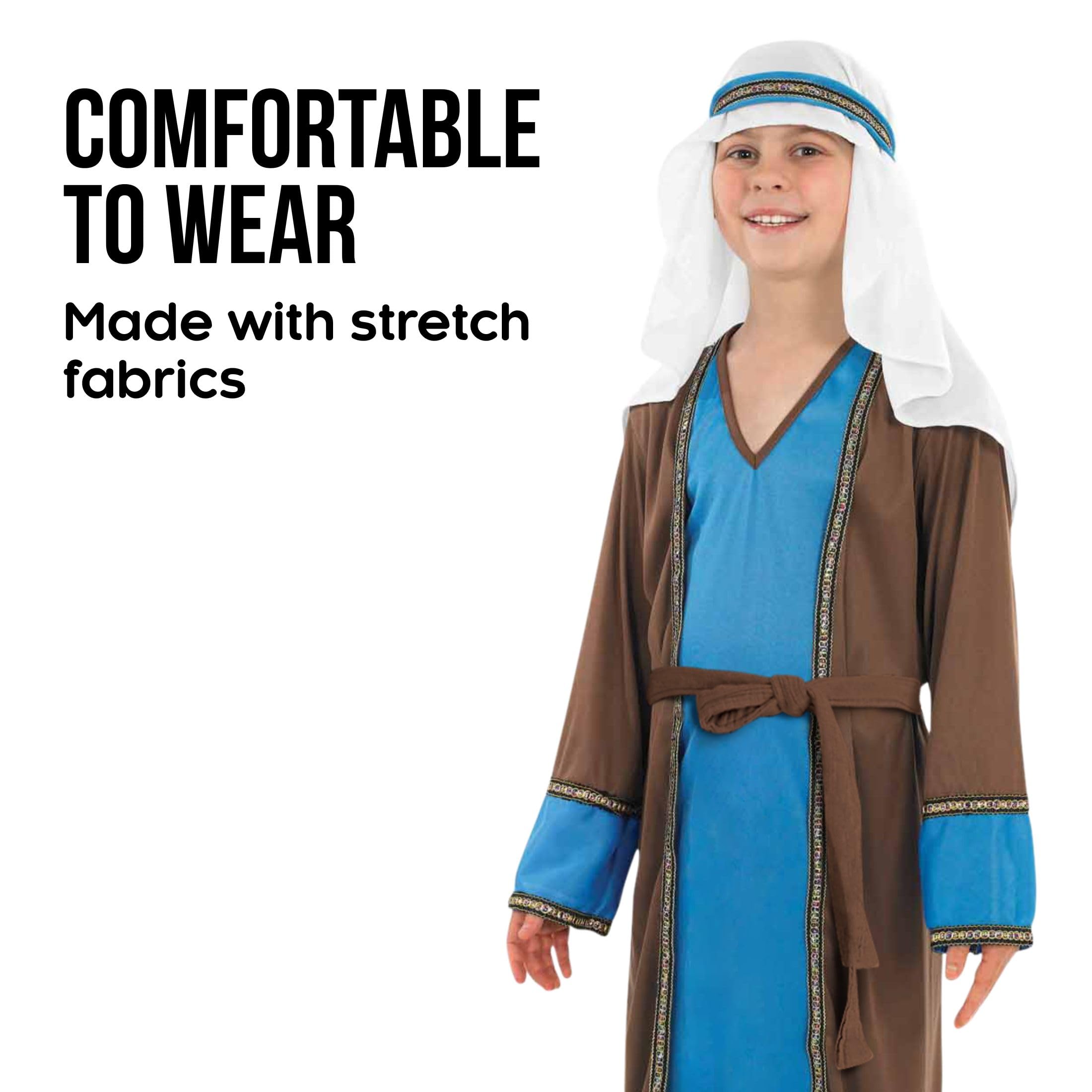 Fun Shack St Joseph costume: child wearing versatile nativity outfit for school pageants