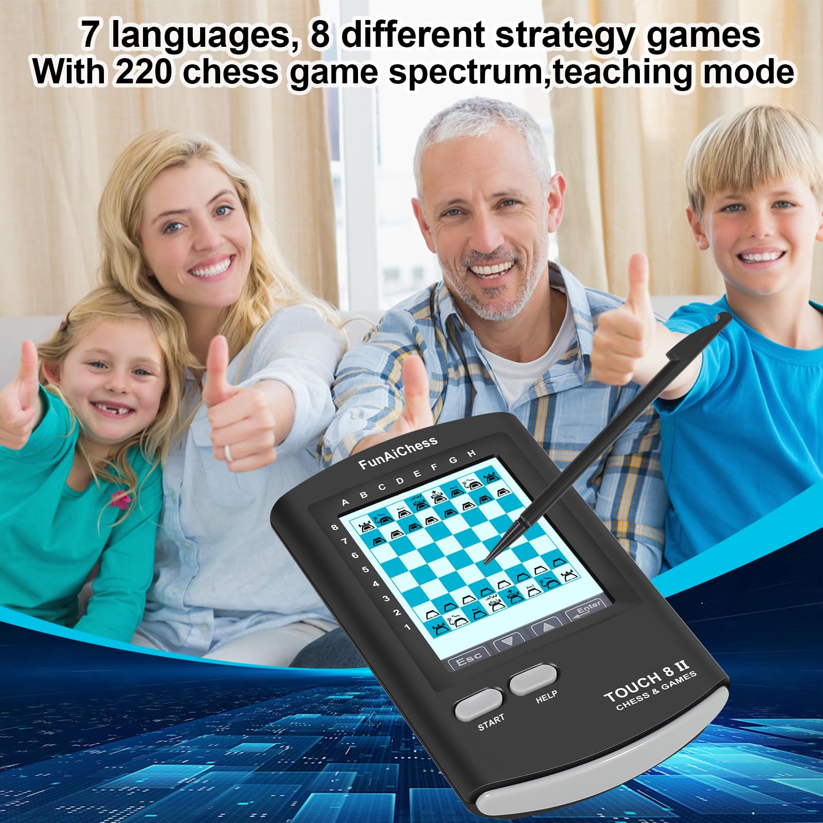 FunAiChess supports seven languages for global players.