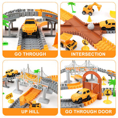 Funbud bridge and track pieces create dynamic layouts for creative build-and-race sessions.