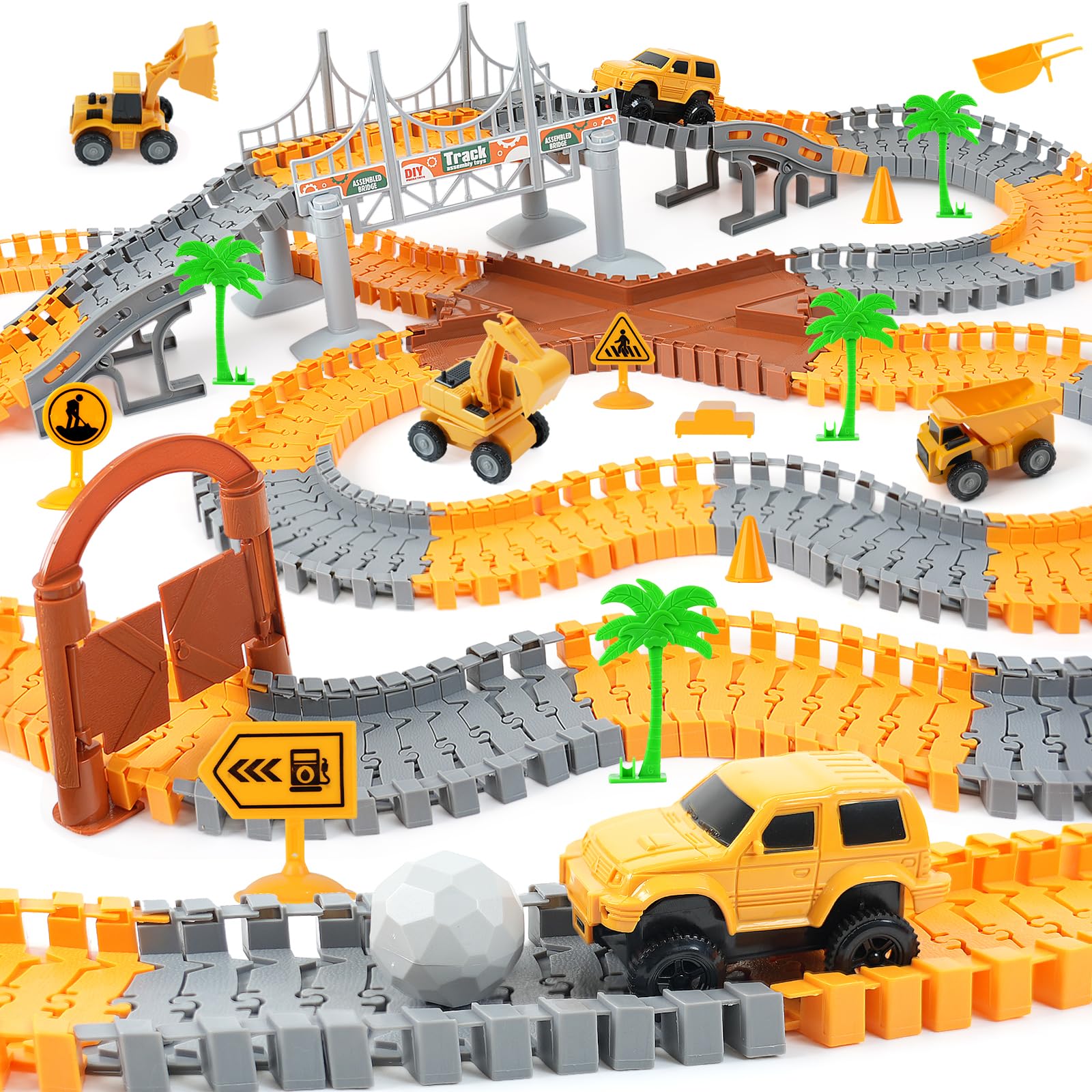 Funbud construction race track 220-piece set supports imaginative play and engineering exploration.
