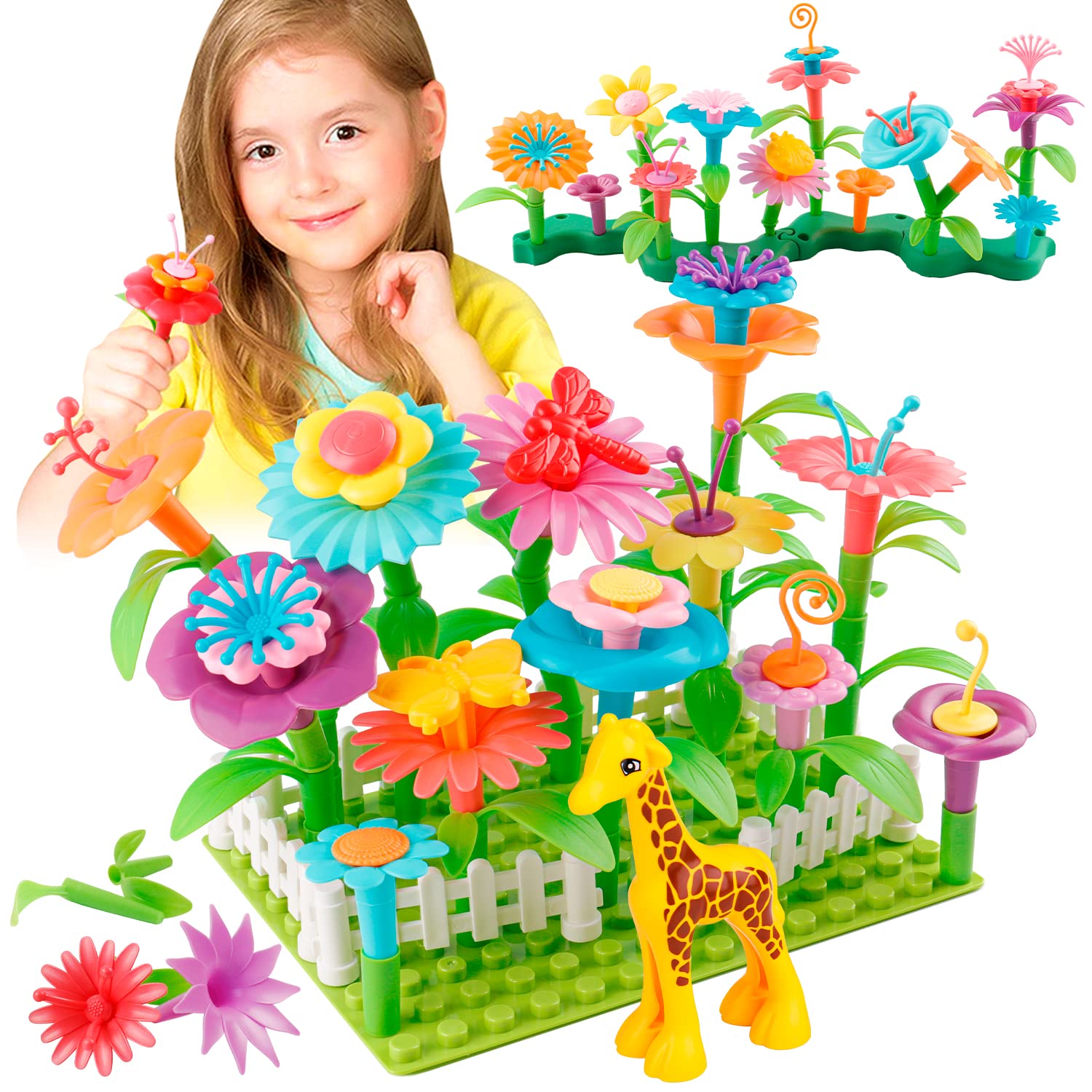 Funbud flower garden building toy for imaginative play and fine motor skills