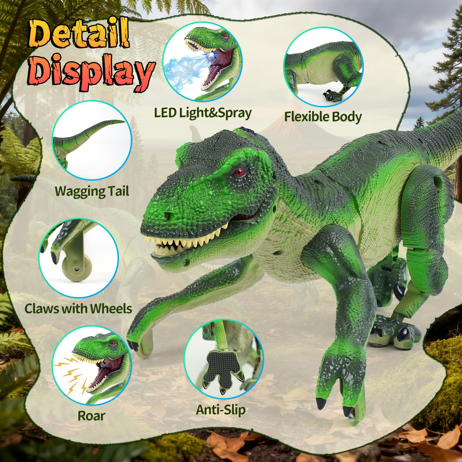 Funbud RC dinosaur with detachable parts for creative assembly
