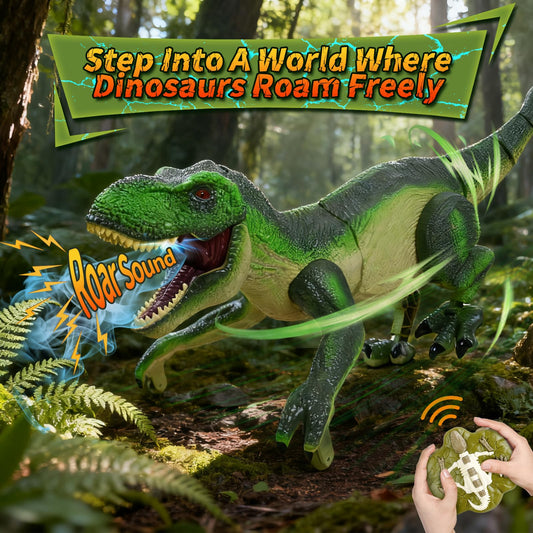 Funbud RC dino roaring and spraying mist for immersive adventures