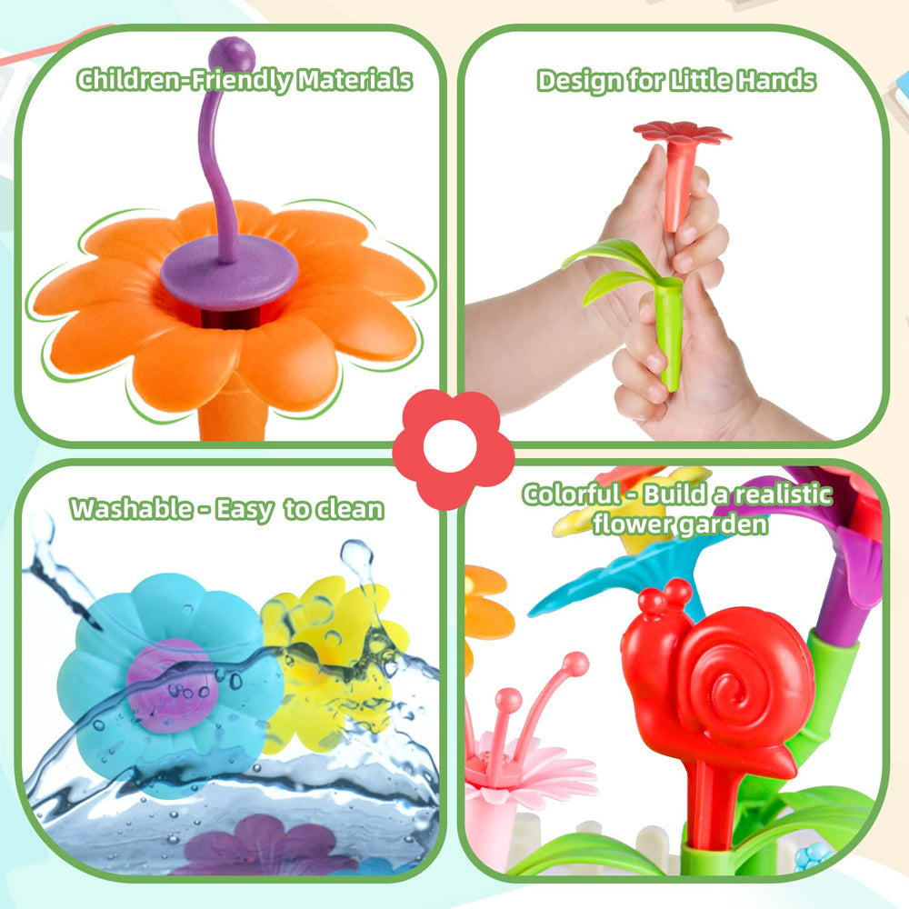 Funbud realistic flowers inviting pretend gardening and color recognition