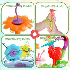Funbud realistic flowers inviting pretend gardening and color recognition