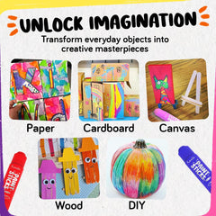 Funcils 36 washable tempera paint sticks ergonomic design aids grip.
