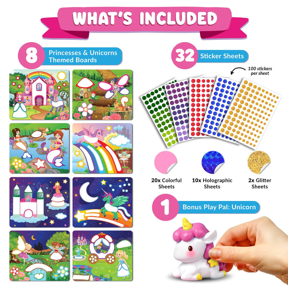 Funcils Dot Art Princess Canvas invites kids to craft dreamy princess scenes with dots