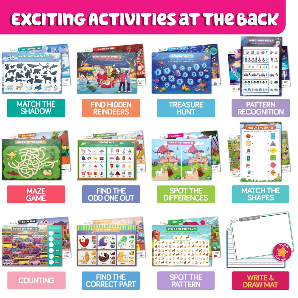 Funcils Seek and Find home or classroom mats promote focus during quiet play