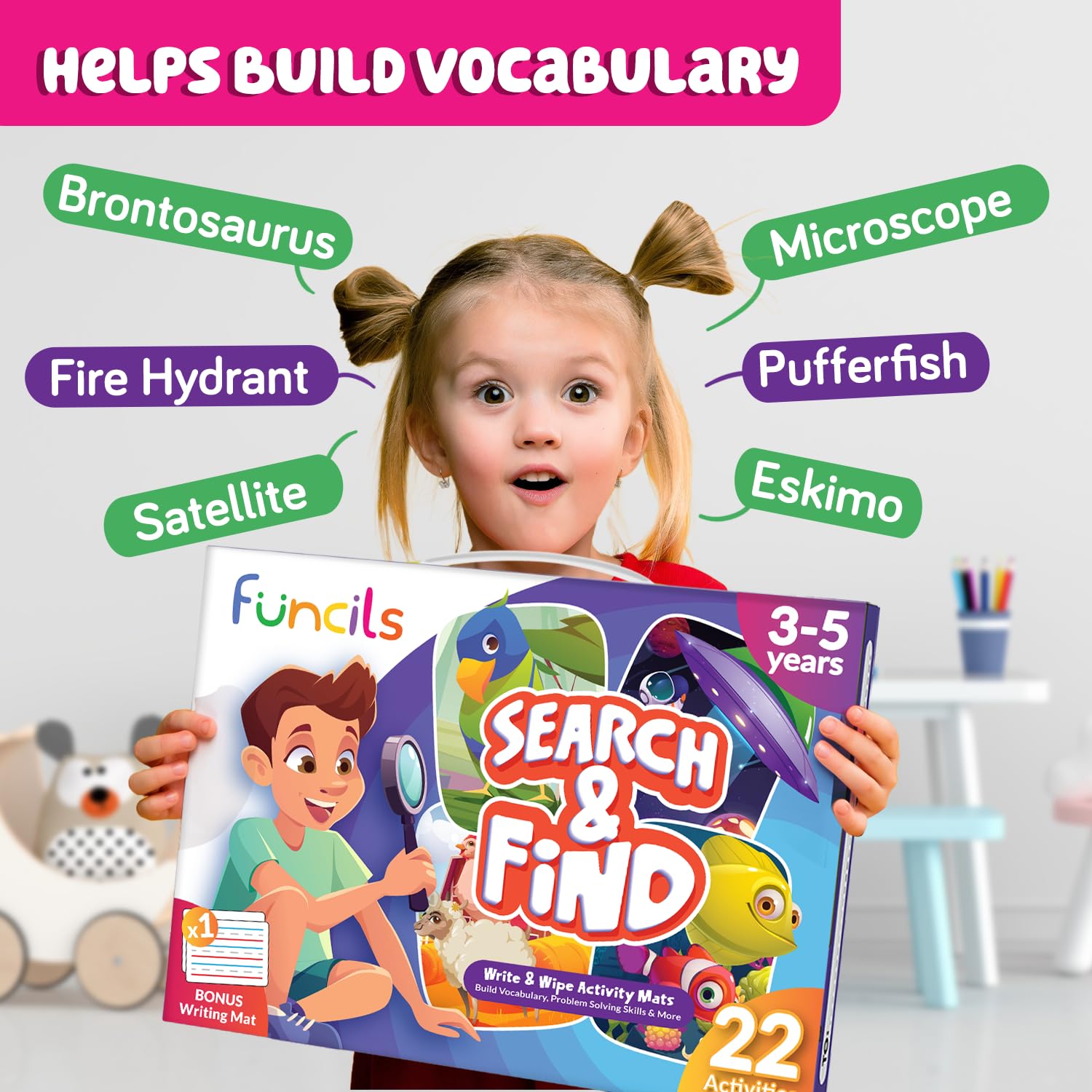 Funcils Seek and Find learn-to-write side mats support handwriting practice