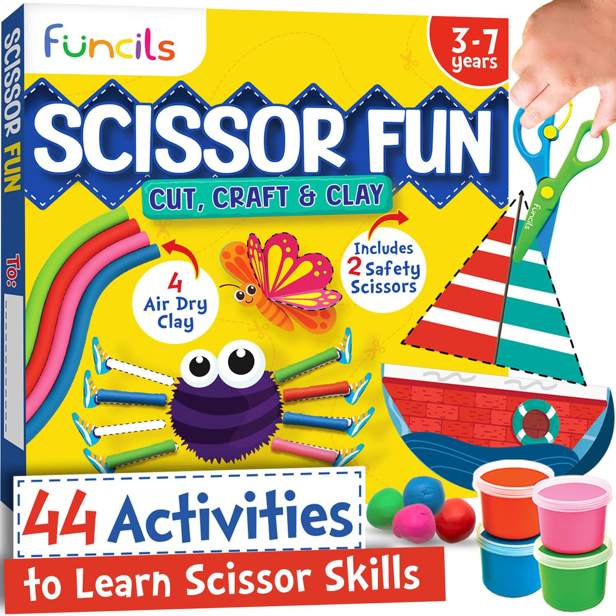 Funcils Toddler Scissors Kit with activity books supports early cutting skills