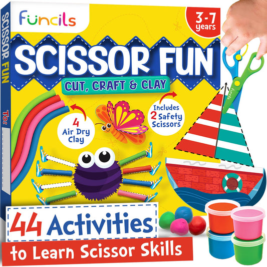 Funcils Toddler Scissors Kit with activity books supports early cutting skills