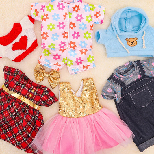 FUNCREVITY 5-piece clothes set for mix-and-match bear dress-up