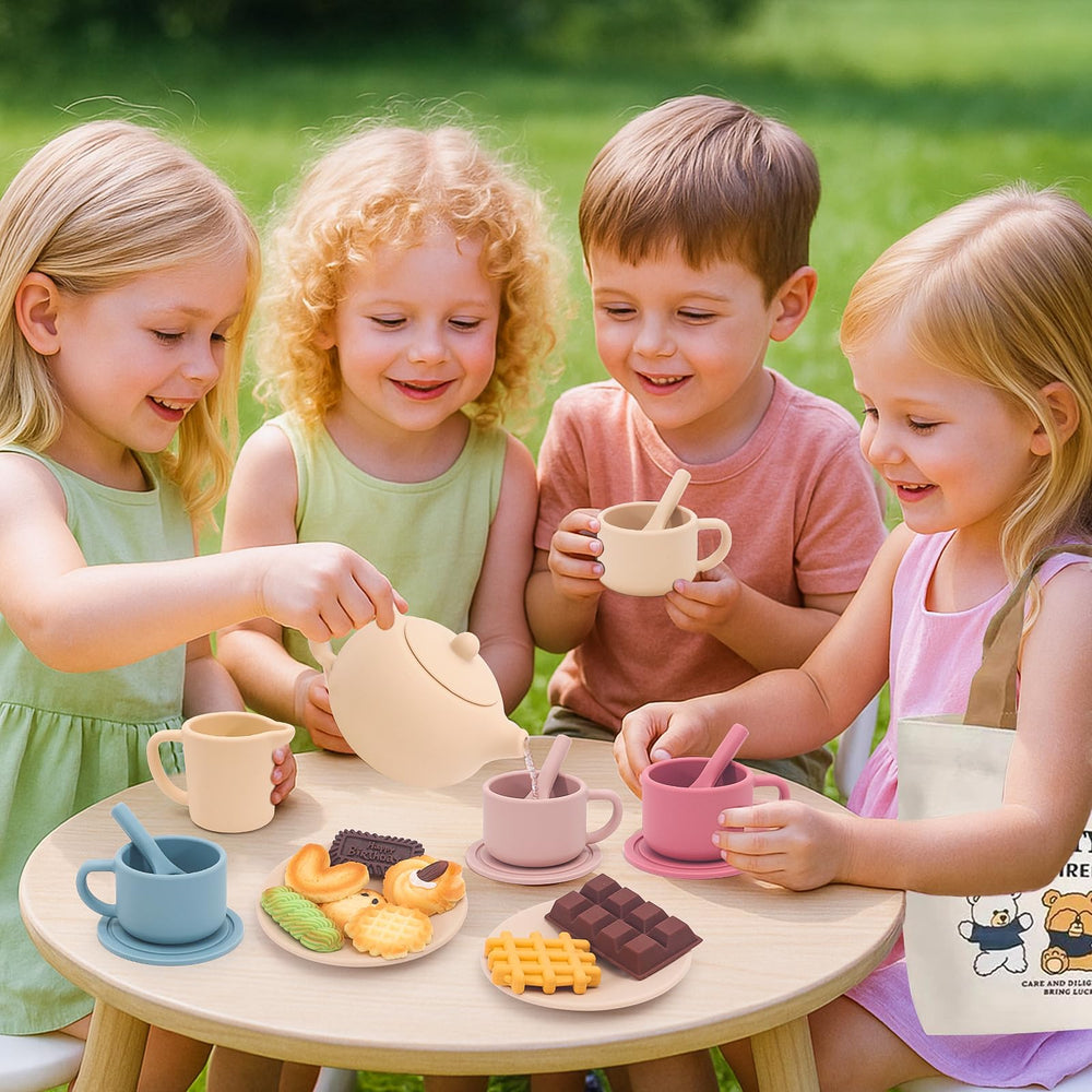 FUNCREVITY dishwasher-safe feature highlights easy cleaning after pretend tea parties