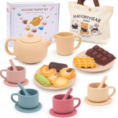 FUNCREVITY silicone teapot for kids, durable and safe for imaginative tea parties