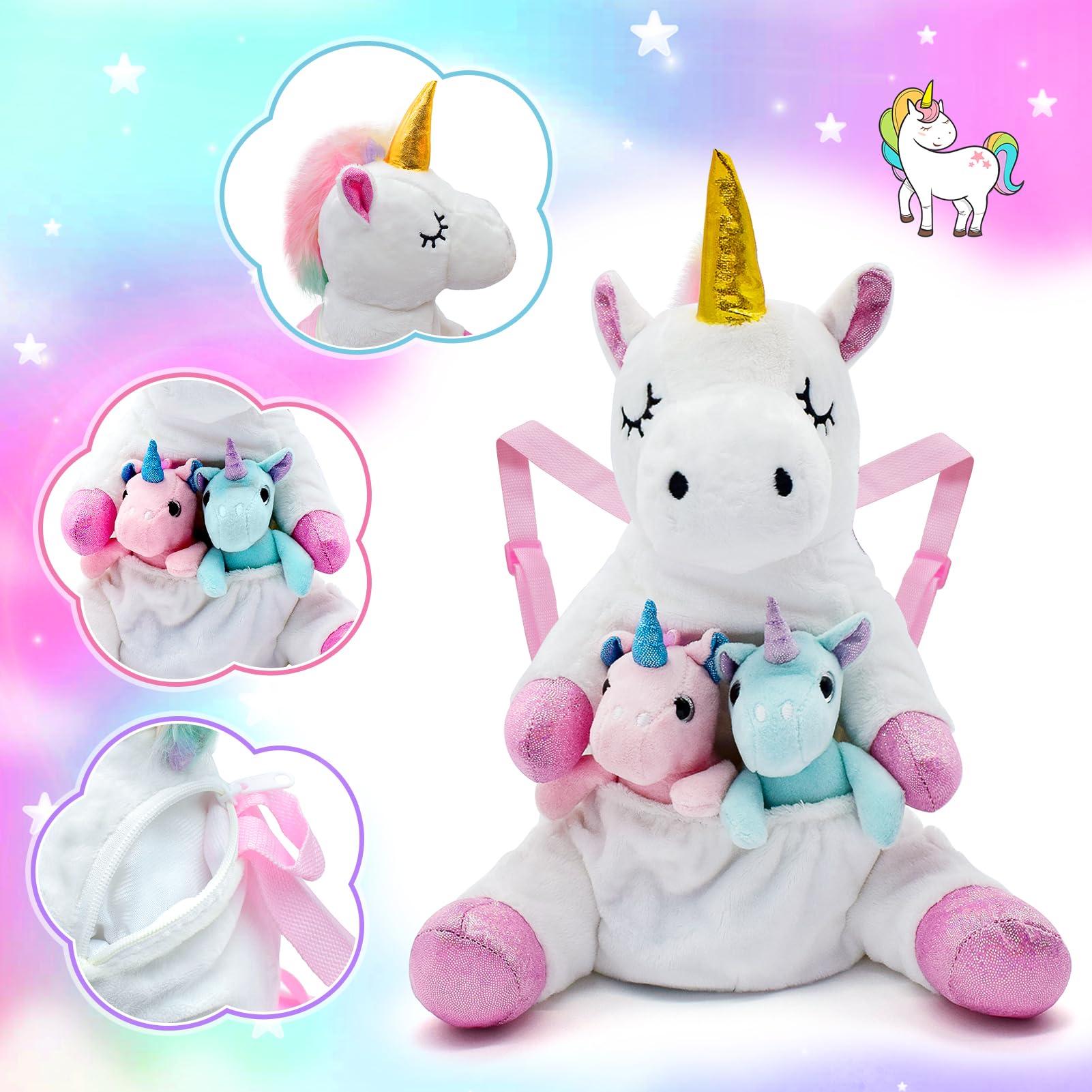 FUNCREVITY tiny chain on baby unicorn doubles as a pendant for bags.