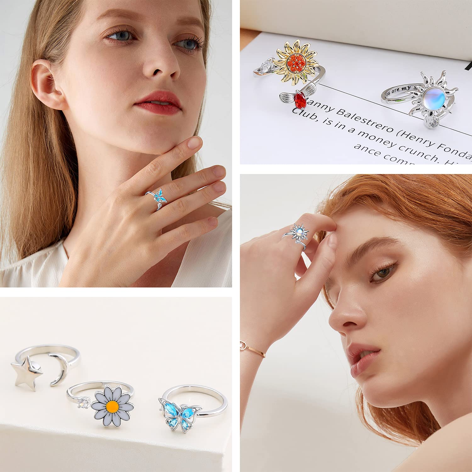 FUNEIA four-leaf clover ring for calm moments on the go.