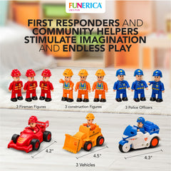 FUNERICA construction worker figure front view, great for building and role-play scenes.