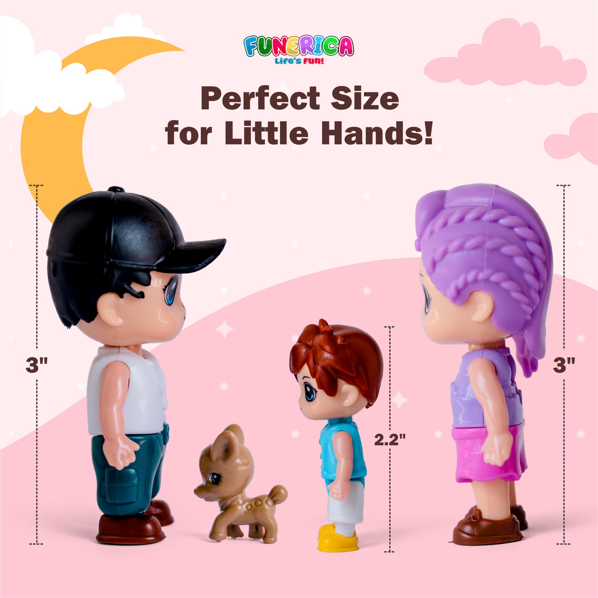 FUNERICA dollhouse-accessories kit adds props to enrich playtime scenes.