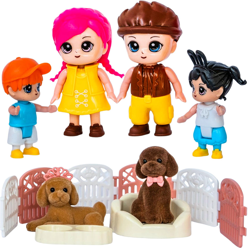 FUNERICA dollhouse family figures poseable for imaginative play and storytelling