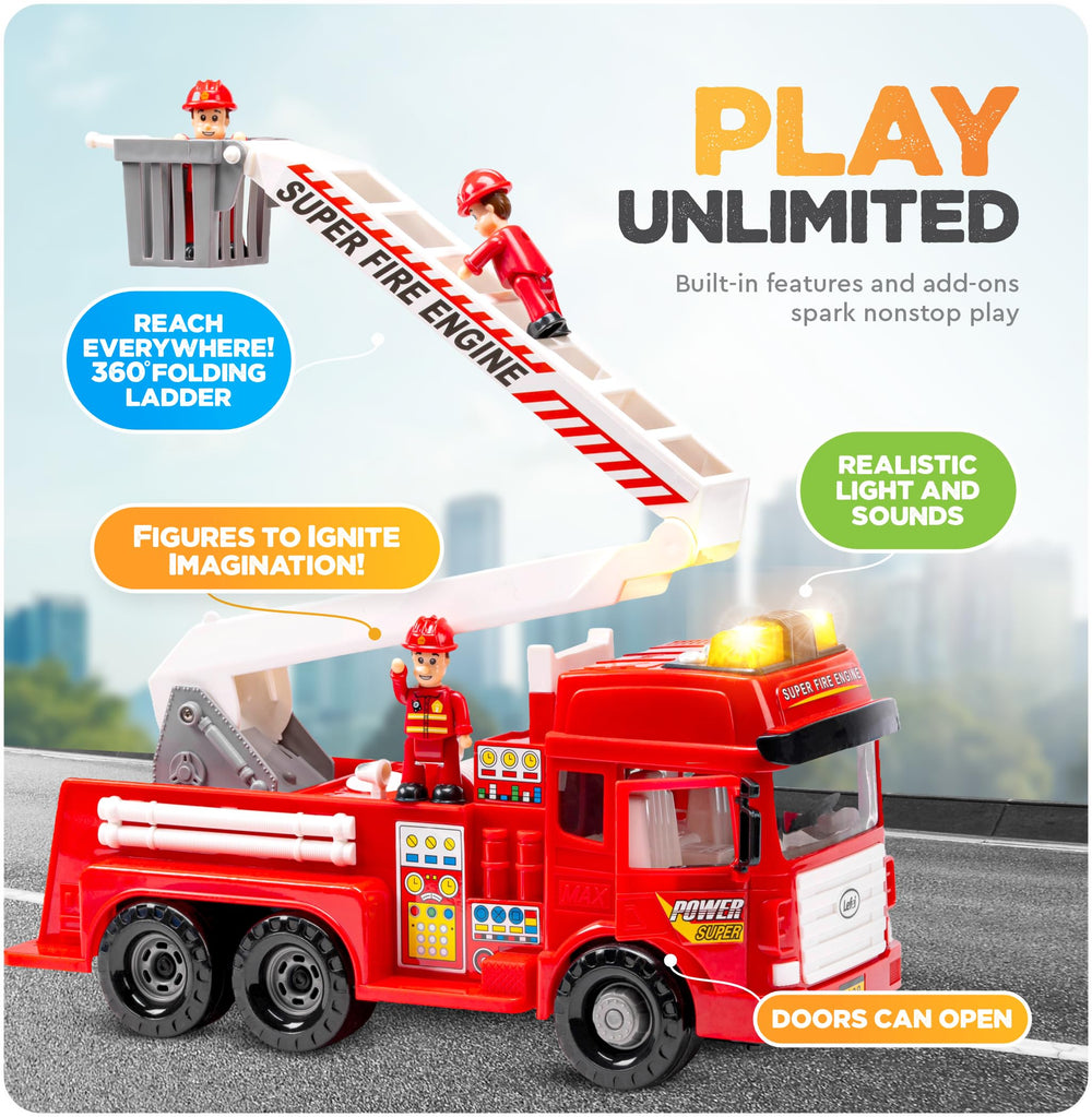 FUNERICA fire truck doors-open design for interactive play