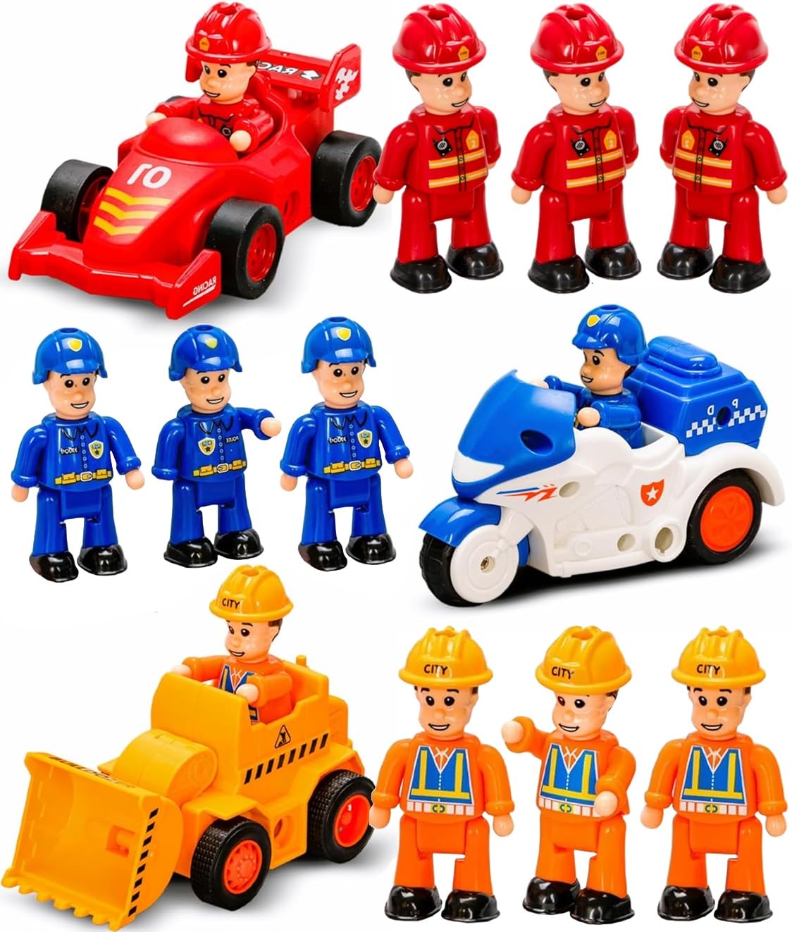 FUNERICA firefighter figure front view for imaginative play and durable role-play.