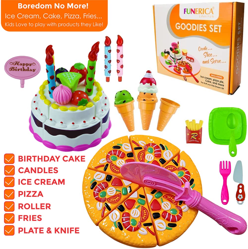 FUNERICA play food goodies set ice-cream-cones encourages creative dessert play