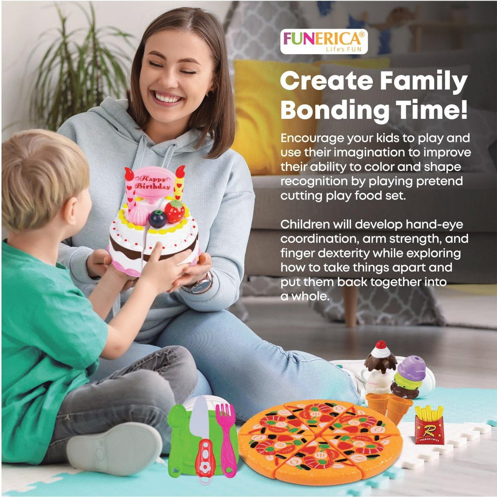 FUNERICA play food goodies set-toy-knife supports safe slicing pretend kitchen