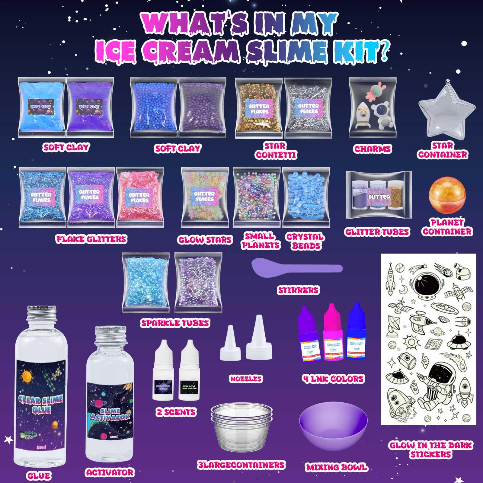 Funewest slime kit activator and glue for easy, safe slime making