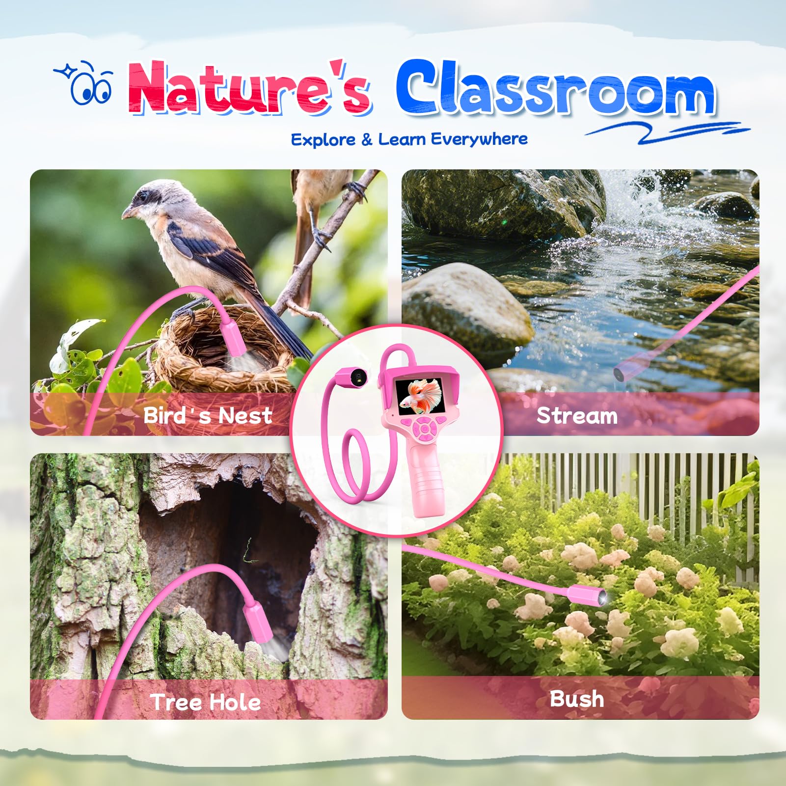 FunforFun borescope snake camera durable portable design for outdoor explorations.