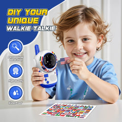 FunforFun walkie talkies with flag stickers for personalized outdoor adventures.
