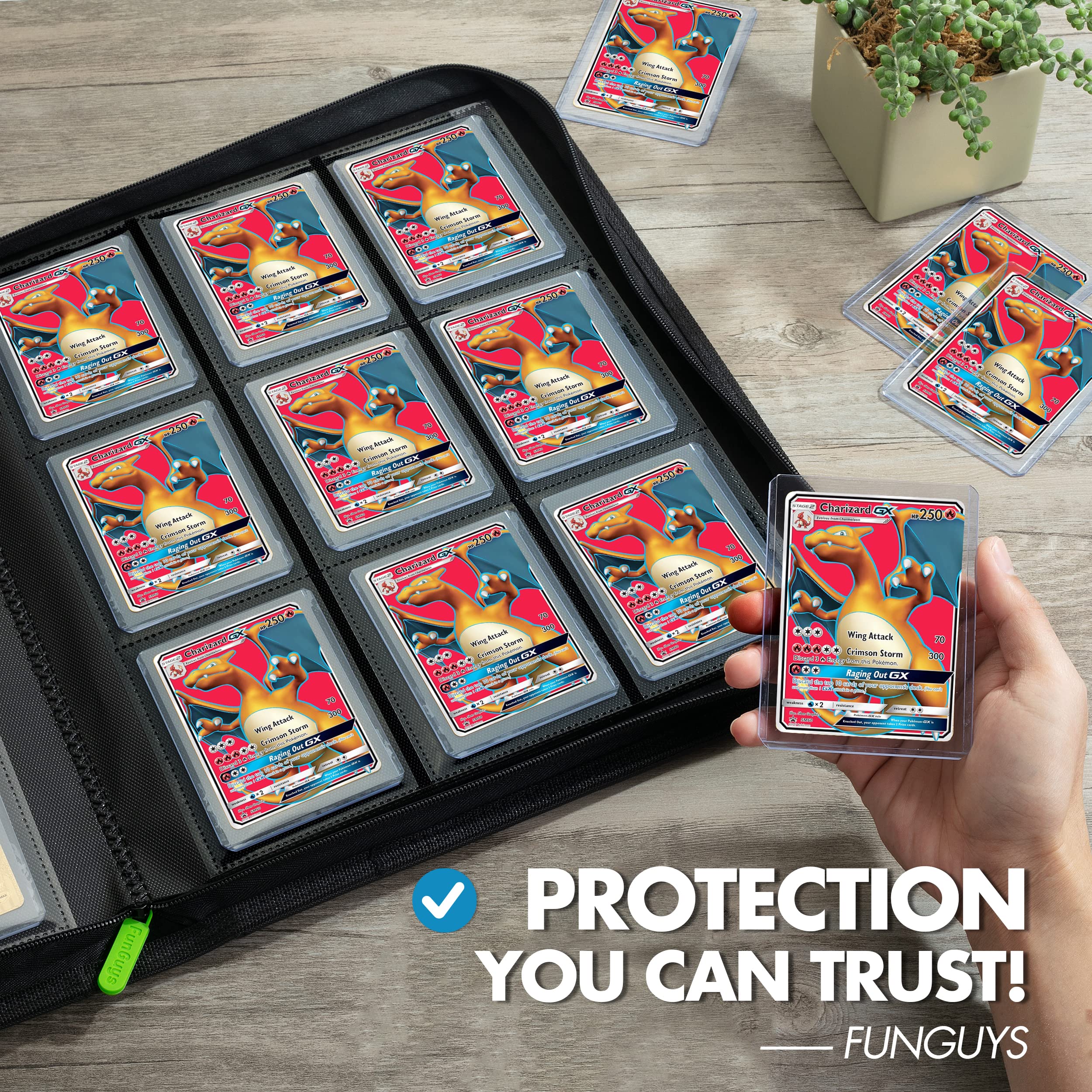 FunGuys Toploader Binder 9-pocket layout organizes up to 252 cards neatly
