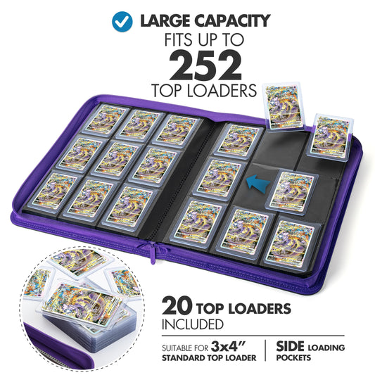 FunGuys Toploader Binder interior suede lining provides premium protection for cards.