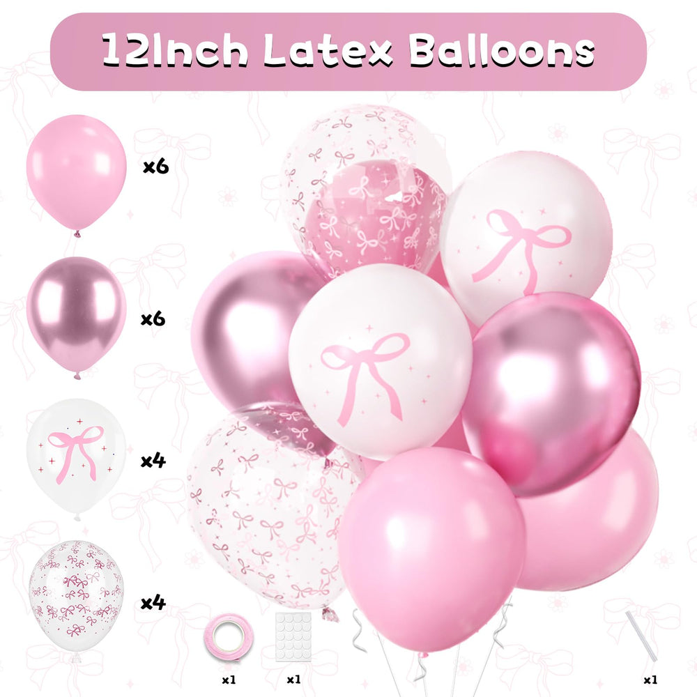 FunHot pink bow garland creates a dreamy backdrop for photos.