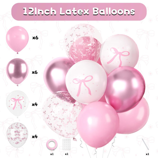 FunHot pink bow garland creates a dreamy backdrop for photos.