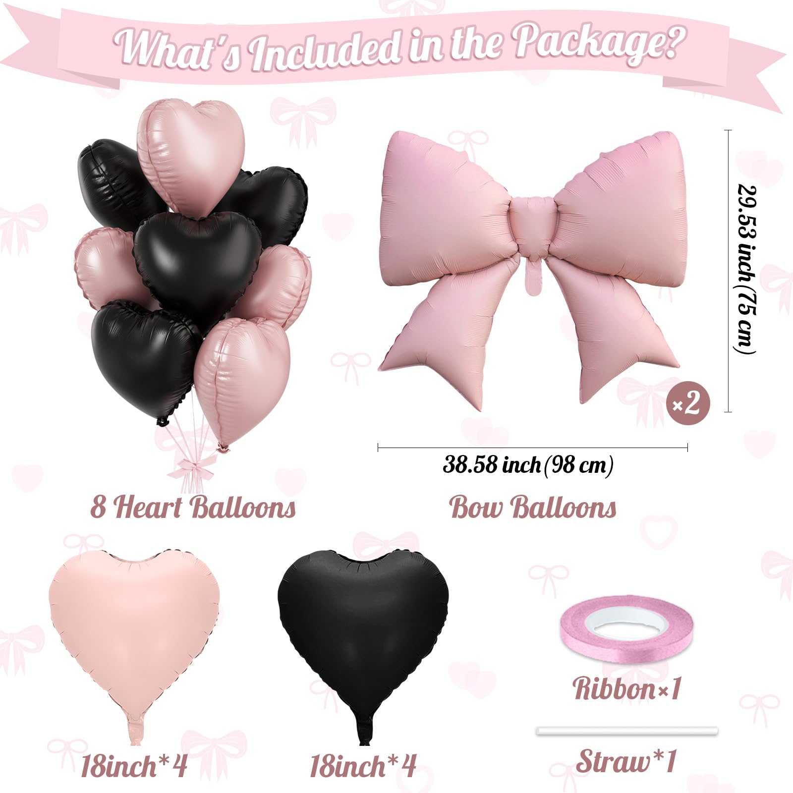 FunHot pink heart balloons provide a romantic 18-inch accent for weddings and parties.
