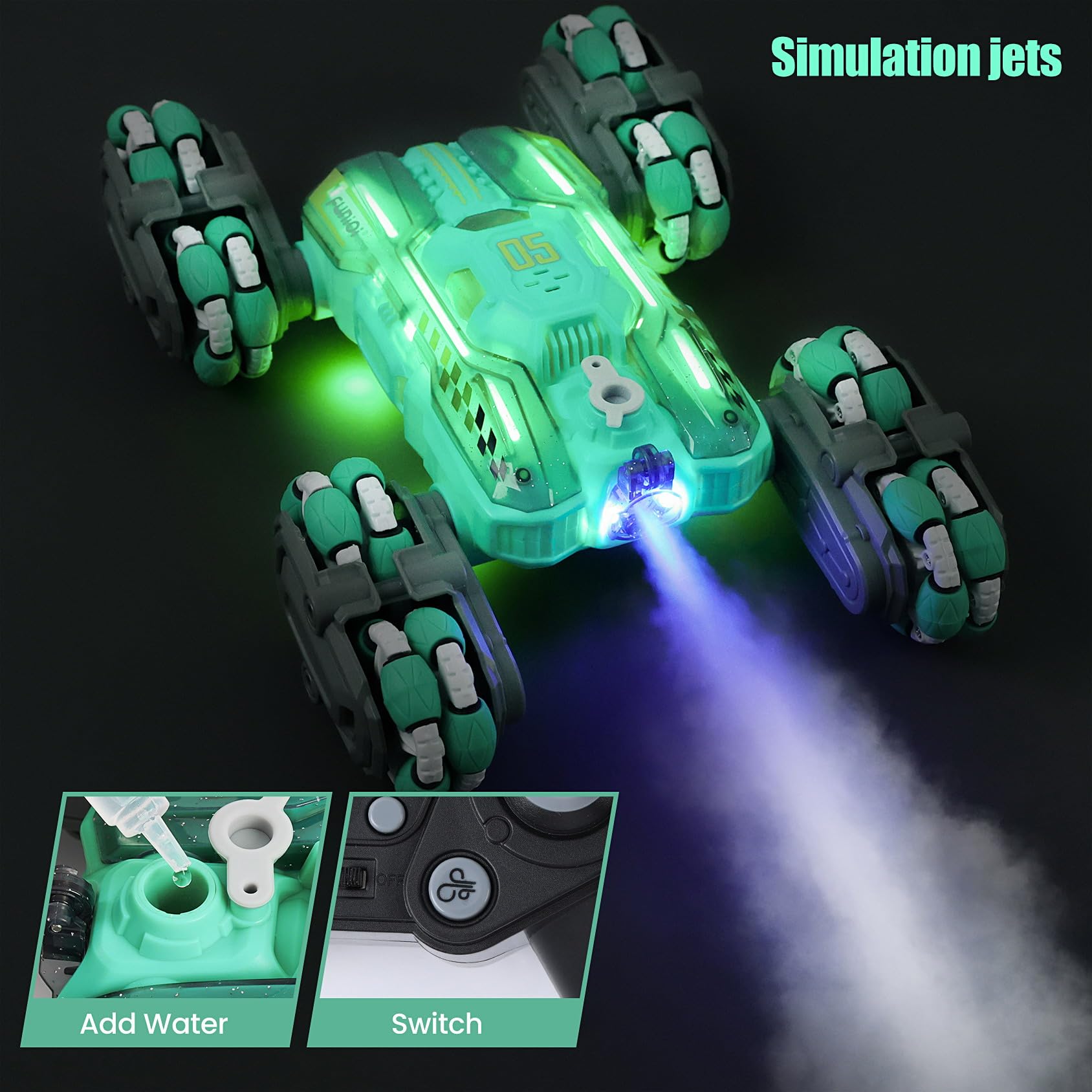 FUNiOi 8WD RC stunt car remote control with hand gesture for intuitive play