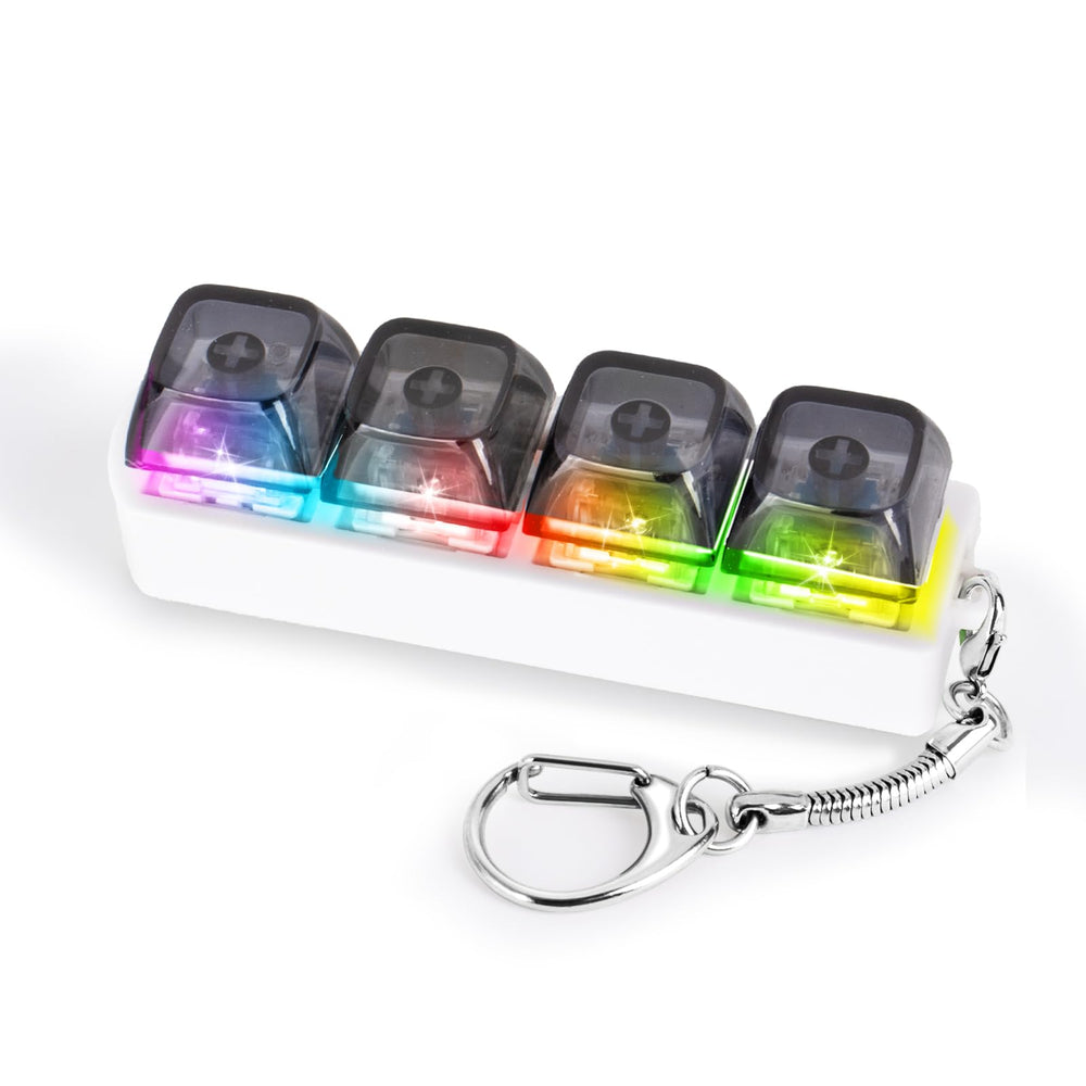 FunisFun keyboard fidget buttons close-up showing tactile click action