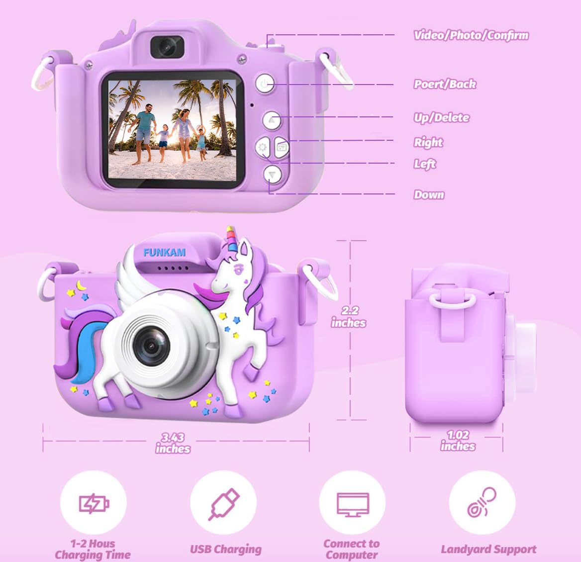 FUNKAM selfie mode and video recording for playful storytelling