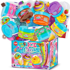 FUN KIDZ butter slime in an ice cream cone for creative sensory play.