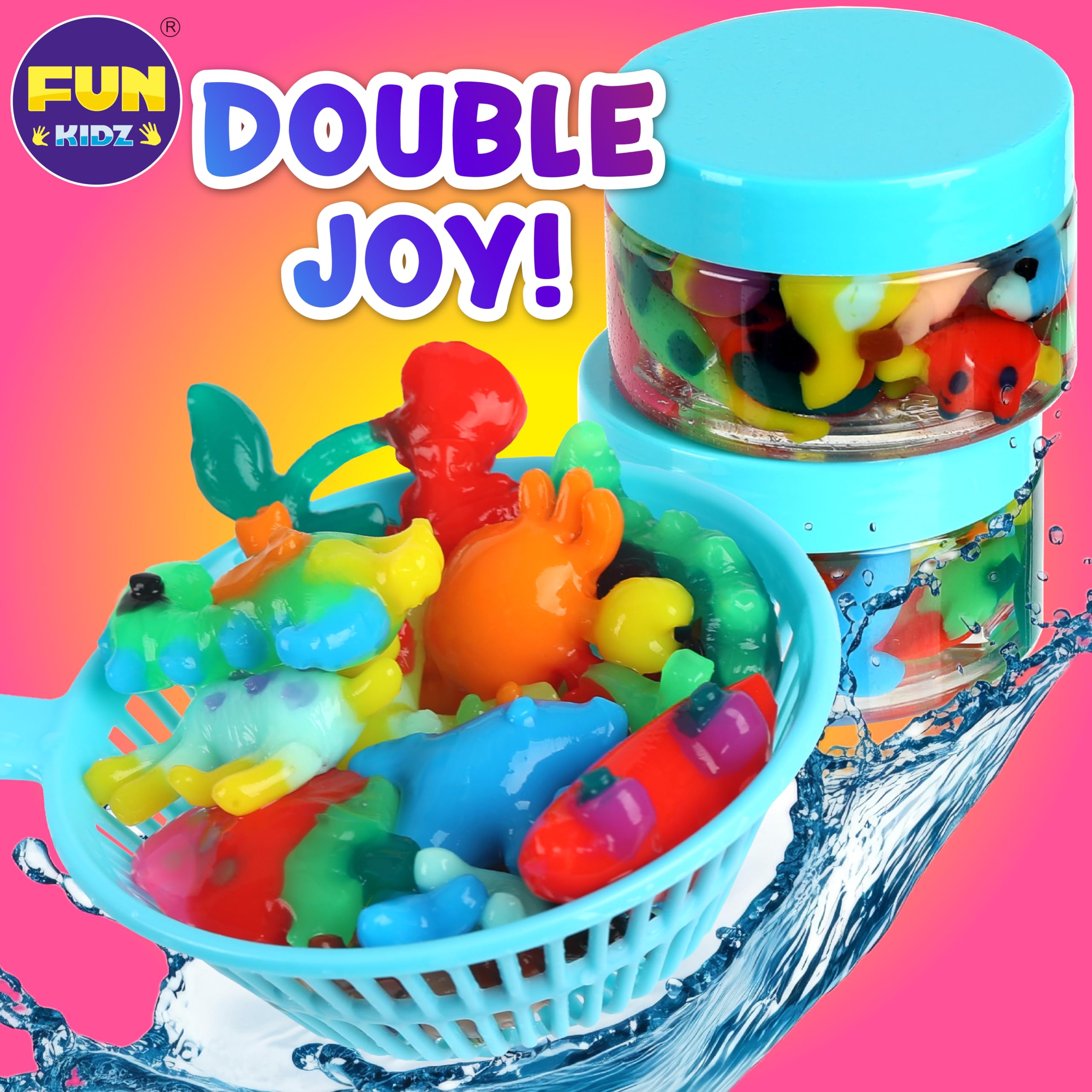 FUN KIDZ DIY Aqua Squishies Creations feature oceanic and fantastical shapes.