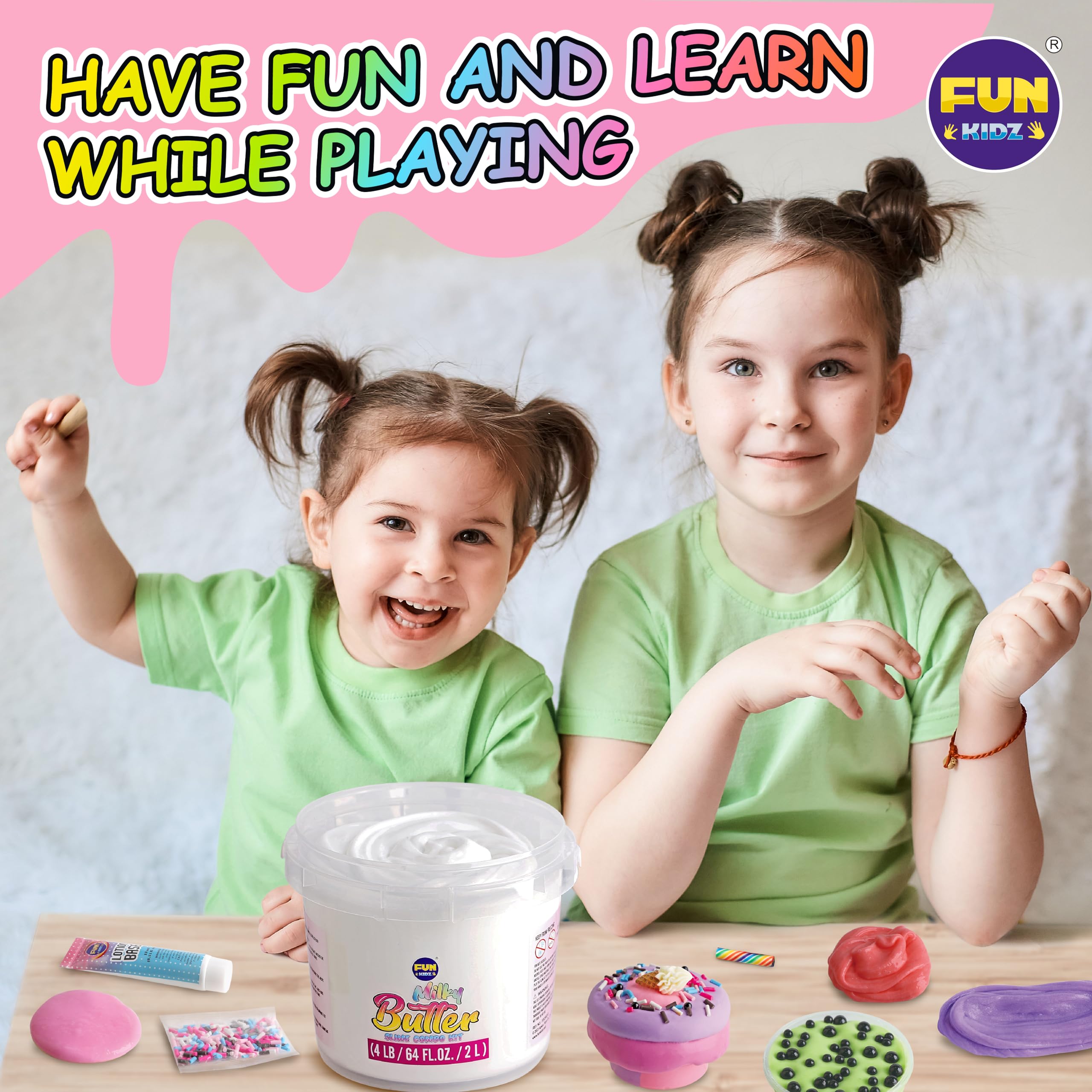 Funkidz eight-colors clay adds moldable color layering for slime art