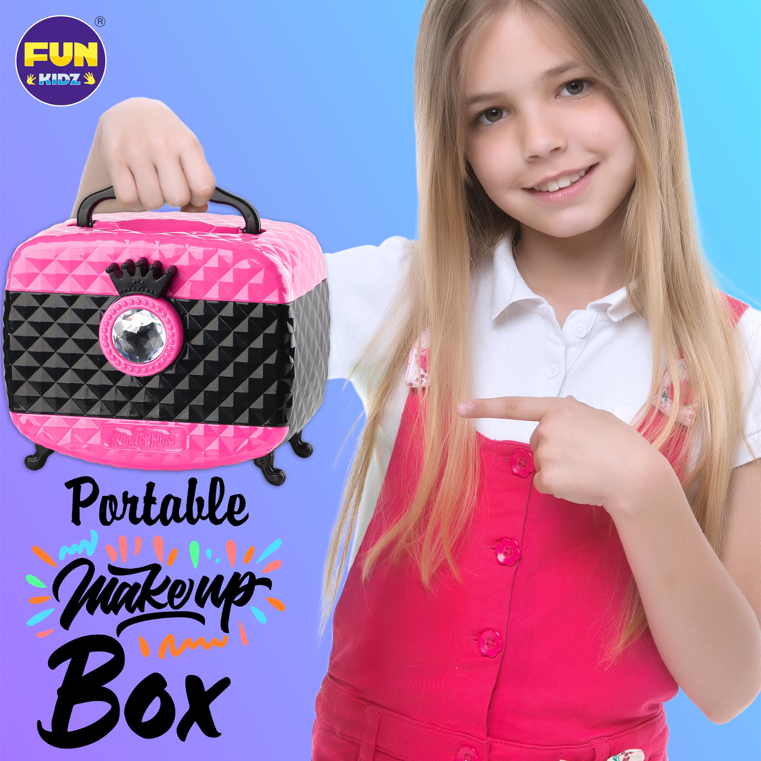FUN KIDZ face blush palette delivers rosy color for pretend looks.