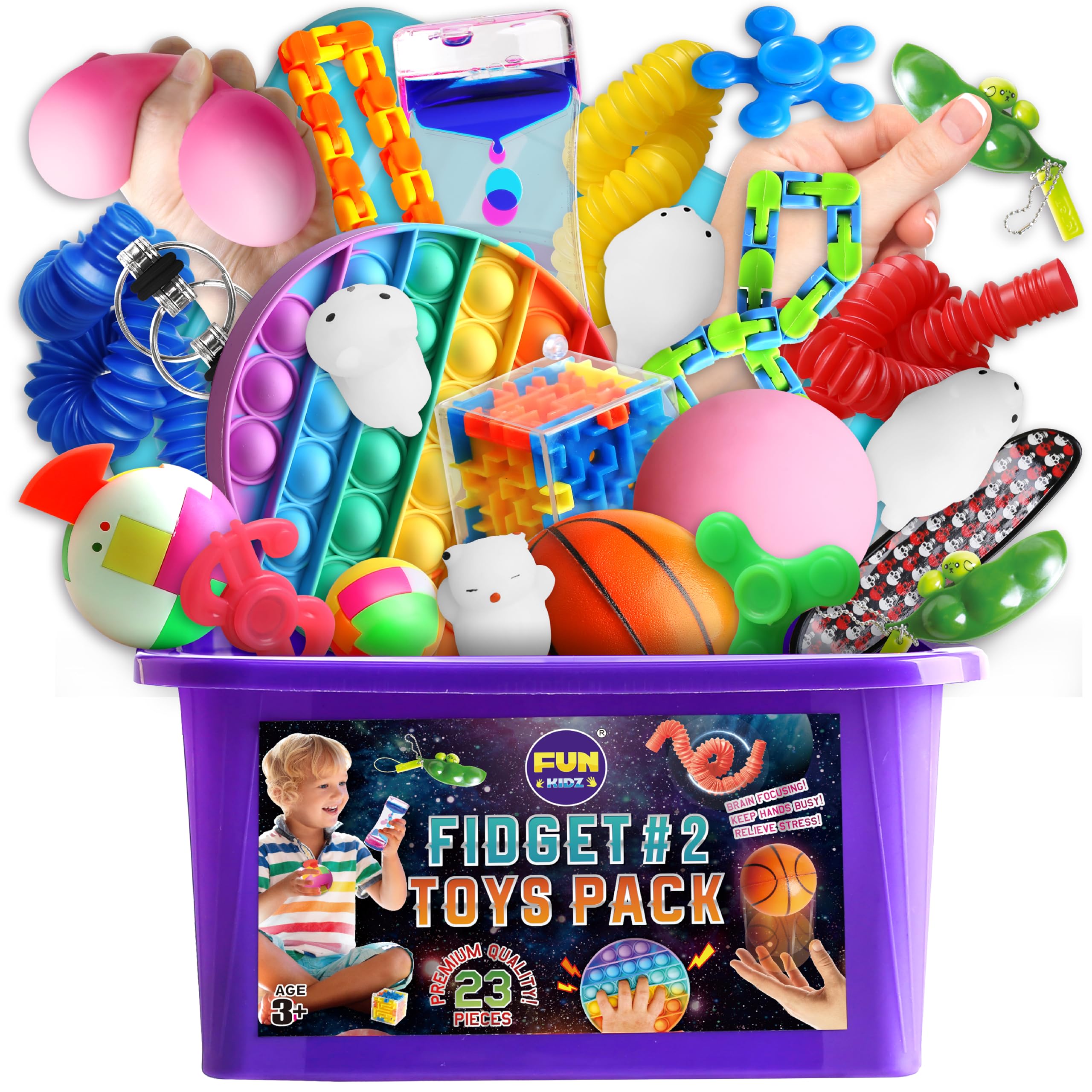 FunKidz fidget pack pop bubble toy for tactile fun and focus