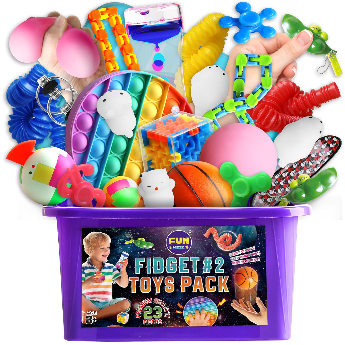 FunKidz fidget pack pop bubble toy for tactile fun and focus