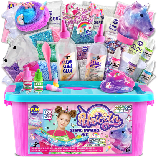 FUN KIDZ Fluffy Unicorn Slime Kit Box sparks imaginative play and hands-on crafting