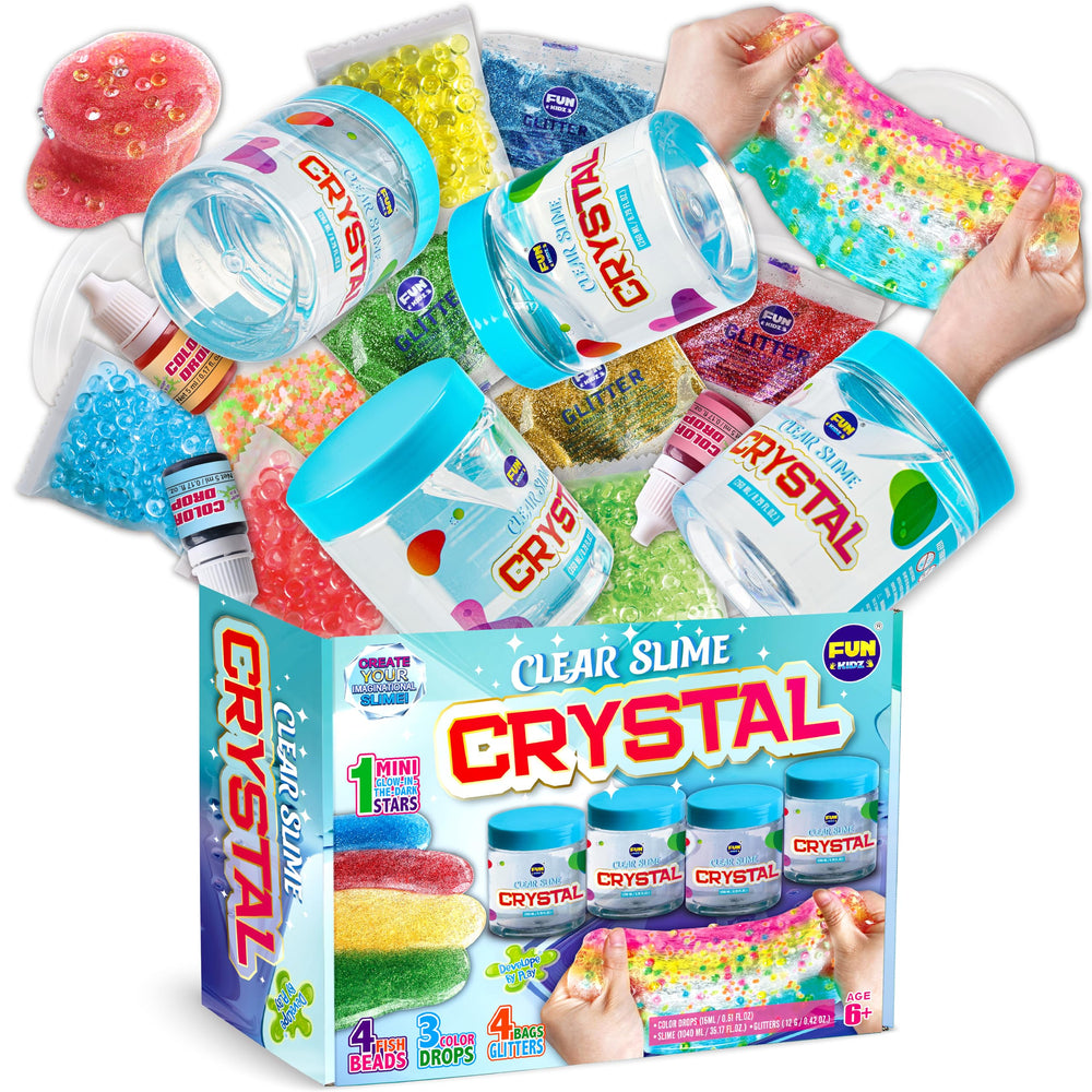 FUN KIDZ four-pack huge slime bottles for colorful, mess-free play